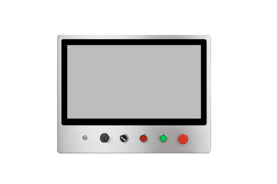 21.5" stainless steel waterproof panel PC with control buttons for CNC industrial automation